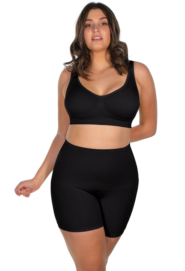 Targeted Tummy Control Stay-Up Shorts | Silicone Band - 2 Pack