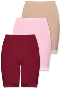 Post Surgery Comfort Long Shorts | Seamless Cotton Blend - 3 Pack