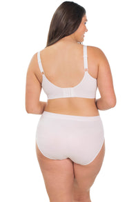 バンブー ノンワイヤー 授乳ブラ + ハイカットショーツ セット - ホワイト