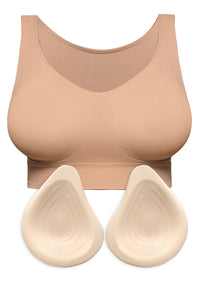 Double Lined Wire Free High Back Crop Bra & Prosthesis Set