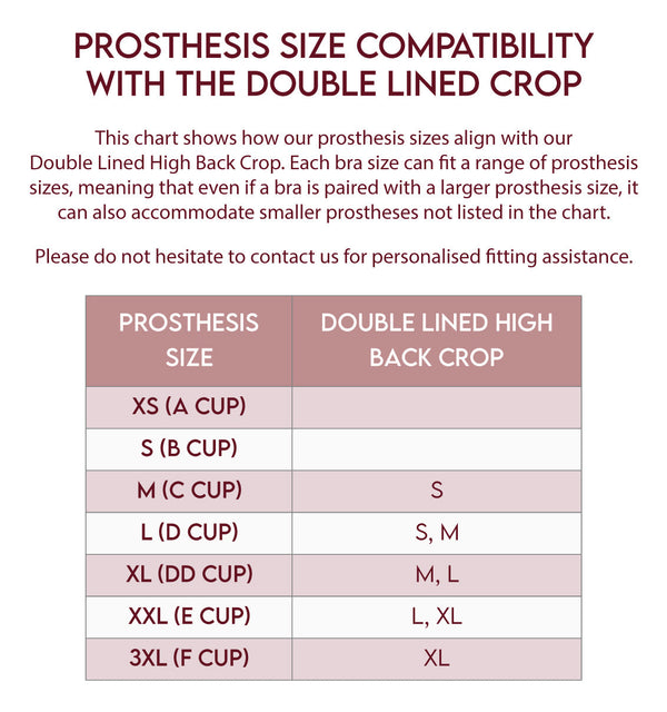 Double Lined Wire Free High Back Crop Bra & Prosthesis Set