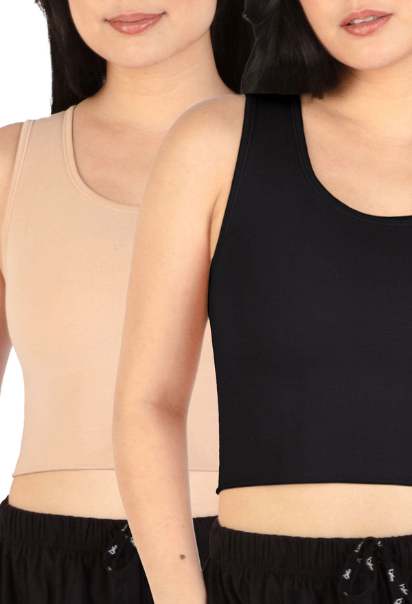 Cotton Chest Binder Crop Tank - 2 Pack