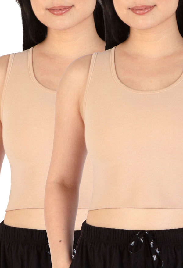 Cotton Chest Binder Crop Tank - 2 Pack