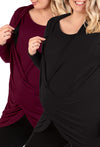 Maternity & Nursing Bamboo Soft Drape Top - 2 Pack