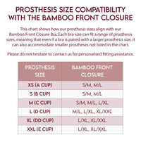Bamboo Padded Front Closure Wire Free Bra & Prosthesis Set