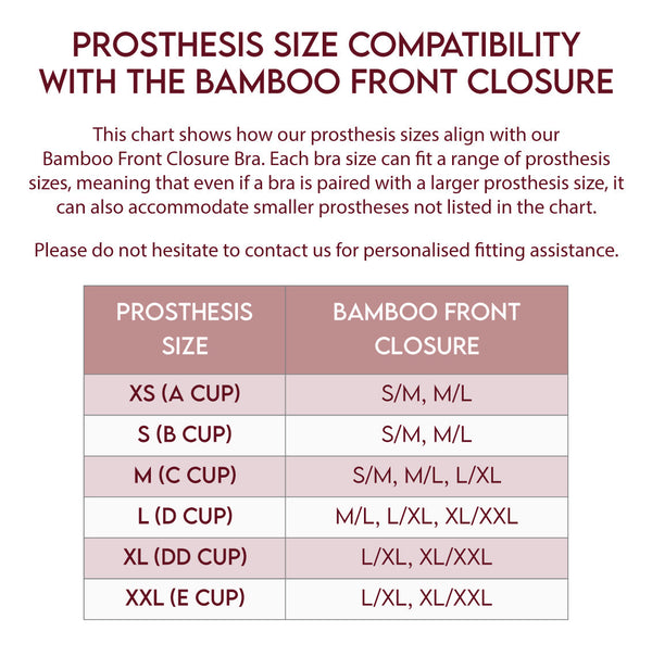 Bamboo Padded Front Closure Wire Free Bra & Prosthesis Set