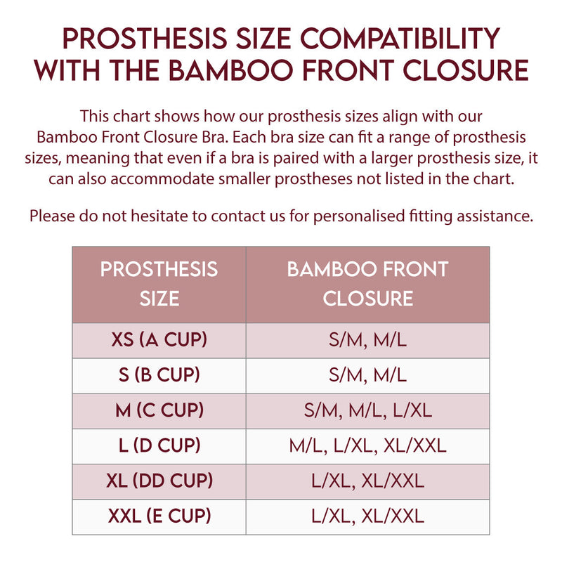 Bamboo Padded Front Closure Wire Free Bra & Prosthesis Set