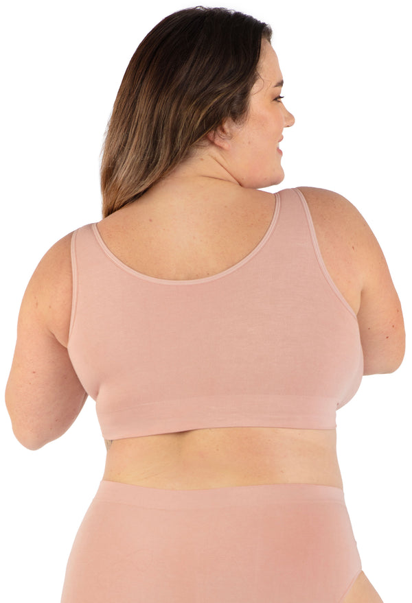 バンブー フロントホックノンワイヤーブラ パッド付き - 3枚セット