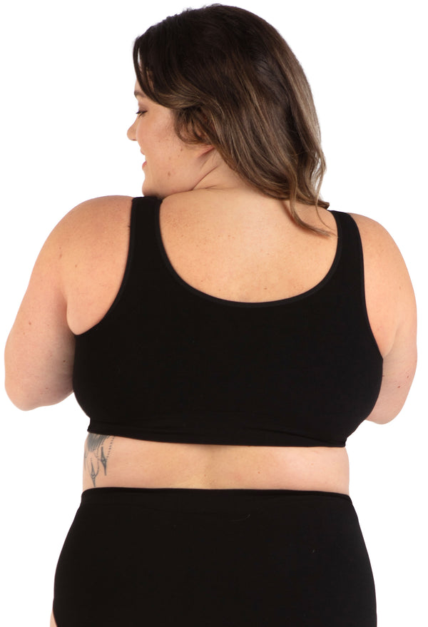 バンブー フロントホックノンワイヤーブラ パッド付き - 3枚セット