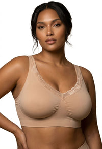 Lace Minimiser Wire Free Bra - 3 Pack