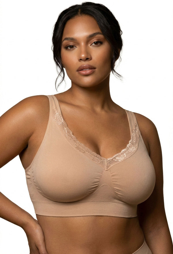 Lace Minimiser Wire Free Bra - 3 Pack