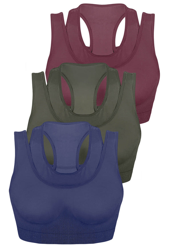 ダブルレーサースポーツブラ - トリプルレイヤーサポート - ベーシック3枚セット