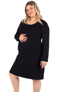 バンブー 長袖 授乳ワンピース - 2枚セット