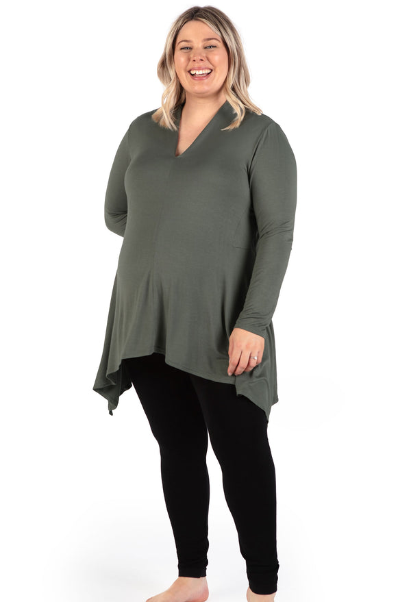 Maternity Bamboo V Neck Tunic Top