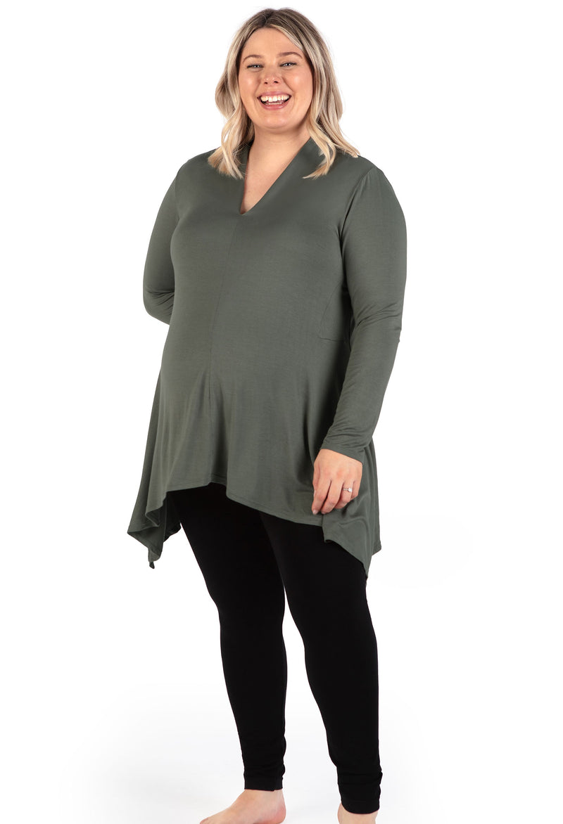 Maternity Bamboo V Neck Tunic Top
