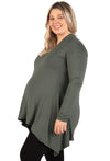 Maternity Bamboo V Neck Tunic Top