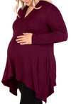 Maternity Bamboo V Neck Tunic Top