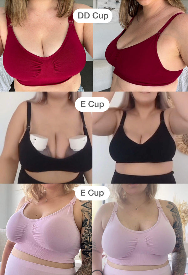 バンブー ノンワイヤー 授乳ブラ ＋ ハイカットショーツ セット - バーガンディー