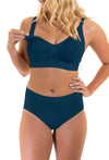 Bamboo Nursing Bra + High Cut Undies Blue Set