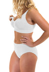 Bamboo Nursing Bra + High Cut Undies White Set