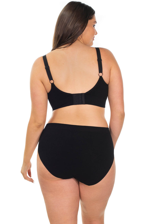 Bamboo Nursing Bra + High Cut Undies White Set