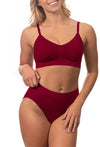 Bamboo Padded Wire Free Bra and High Cut Brief Set